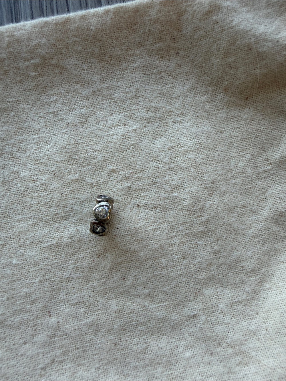 Pandora sterling silver charm with cz heart